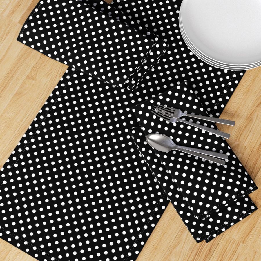 White Polka Dots On Black