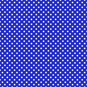 White Polka Dots On Dark Blue
