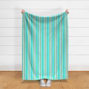 colorful beach stripes in blue yellow green & purple (Small Scale)