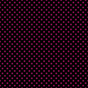 Hot Pink Polka Dots On Black