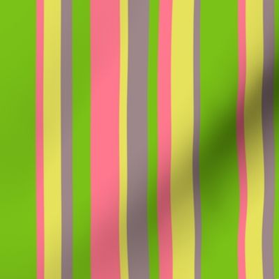 beach color stripes with green pink yellow & purple (Small Scale)