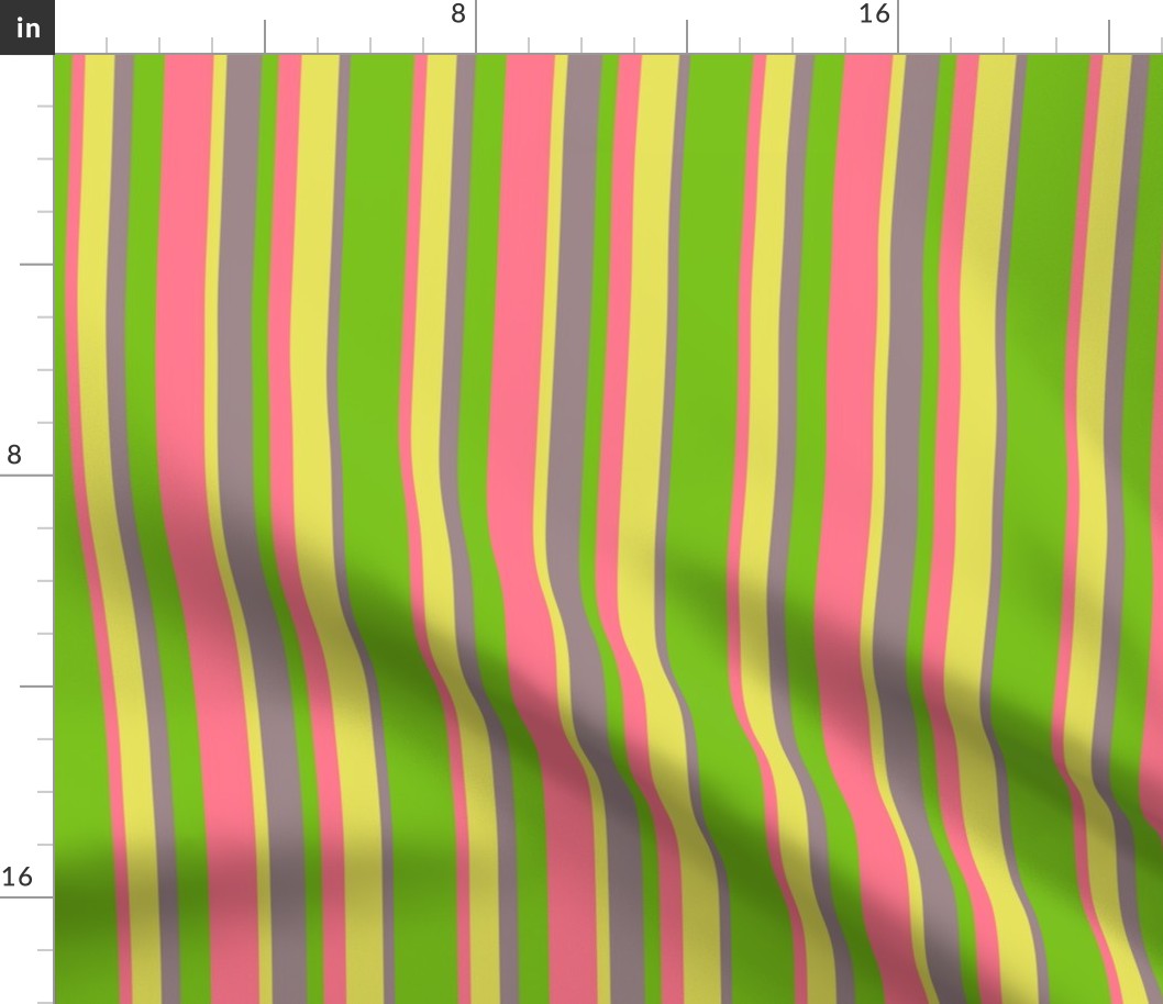 beach color stripes with green pink yellow & purple (Small Scale)