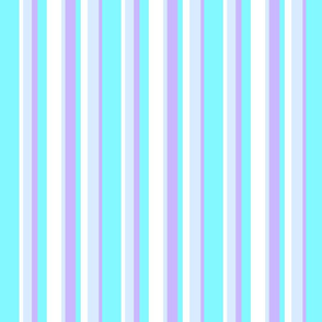 cool tone beach color stripes in shades of blue white & purple (Small Scale)