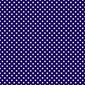 White Polka Dots On Deep Indigo Or Purple