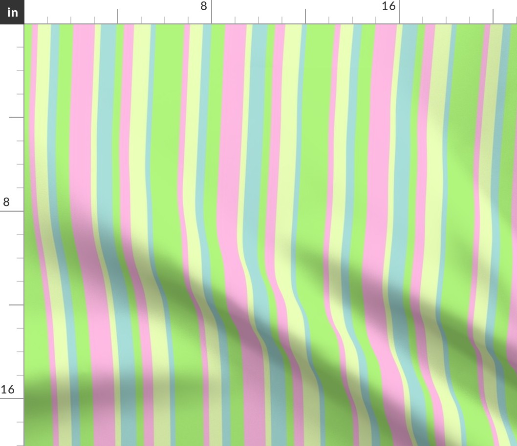 beach color stripes with lime green pink yellow & blue (Small Scale)