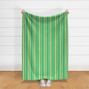 colorful stripes in green yellow lime & warm gray (Small Scale)