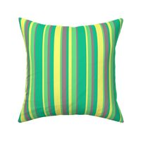 colorful stripes in green yellow lime & warm gray (Small Scale)