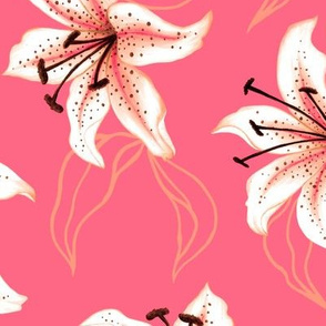 Lilies L - Hot Pink