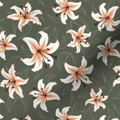 Lilies - Military Green