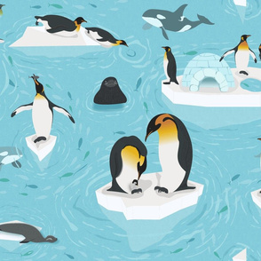 Spoonflower Fabric - Penguin Arctic Bird Happy Feet Penguins Fun Animal  Printed on Linen Cotton Canvas Fabric by the Yard - Sewing Home Decor Table  Linens Apparel Bags 