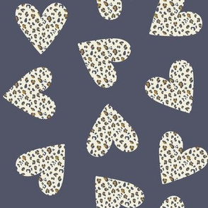 LARGE leopard hearts_blue blue gold