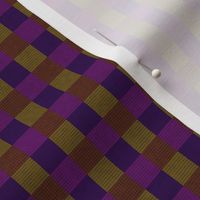 Retro Purple Brown & Yellow Checkered Squares (Mini Scale)