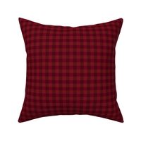 Checkered Plaid in Dark Red (Mini Scale)