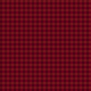 Checkered Plaid in Dark Red (Mini Scale)