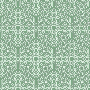 Vintage Islamic lace jade green large