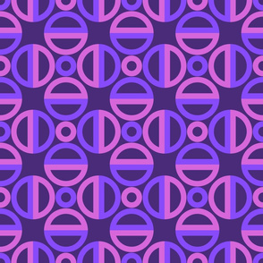 Retro circles mosaic  purple pink