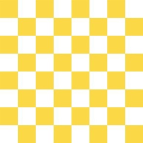 1" checkerboard fabric - skate surf 90s retro design - yellow
