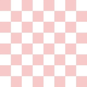 1" checkerboard fabric - skate surf 90s retro design - pink