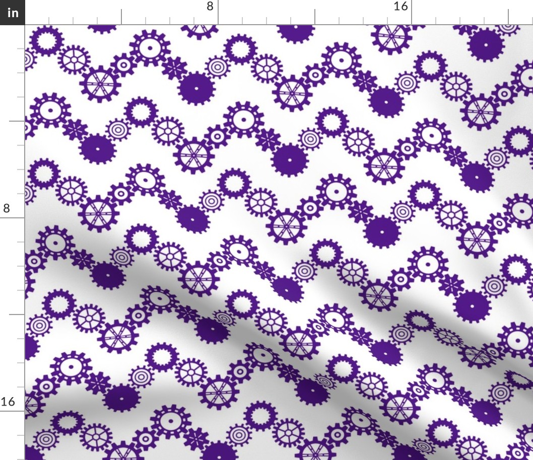 Robot coordinates - cog chevron - purple & white