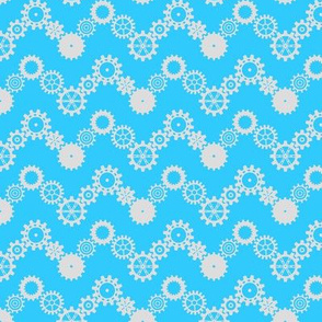 Robot coordinates - cog chevron - blue & white