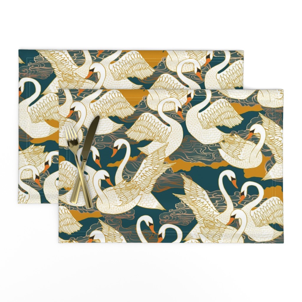 Swans {Blue Gold} medium