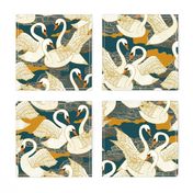 Swans {Blue Gold} medium