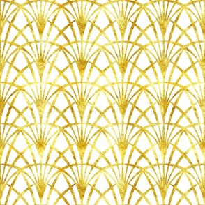 Art Deco white gold lace thin fans Wallpaper