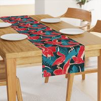 Normal scale // Luxurious Scarlet Ibis // teal vegetation metal rose and red guará large birds  