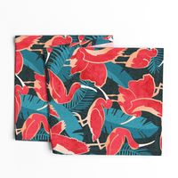 Normal scale // Luxurious Scarlet Ibis // teal vegetation metal rose and red guará large birds  