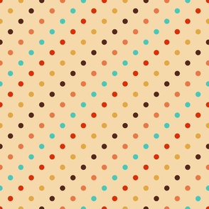 Retro polka dots diagonal beige colorful