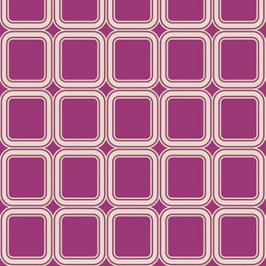 Vintage squares repeat berry pink Wallpaper