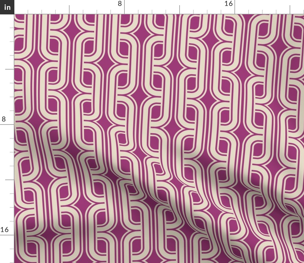 Vintage tangled geometrics berry pink Wallpaper