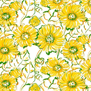 sunflower soul yellow white green large scale