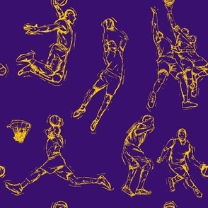 Basketball-Gold on Purple