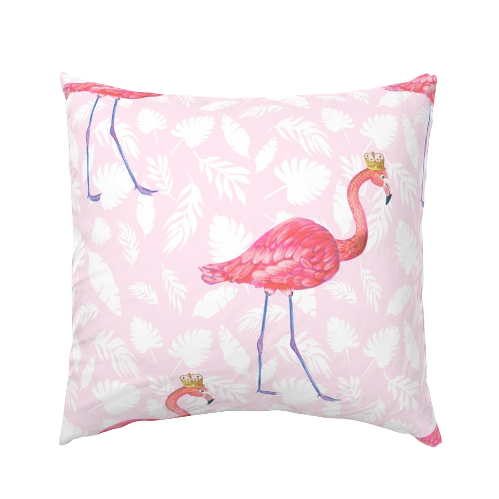 Pink flamingo Queen tropical summer time