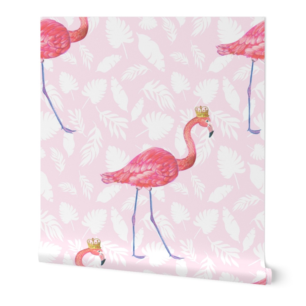 Pink flamingo Queen tropical summer time