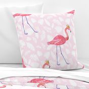 Pink flamingo Queen tropical summer time