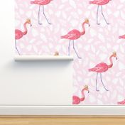 Pink flamingo Queen tropical summer time