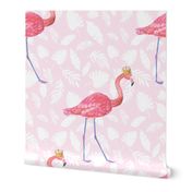 Pink flamingo Queen tropical summer time