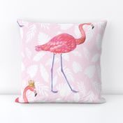 Pink flamingo Queen tropical summer time