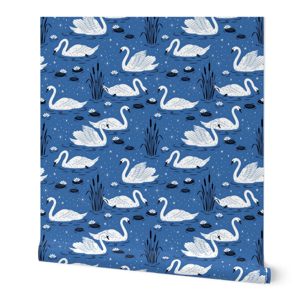 Summer Swan - blue - large scale