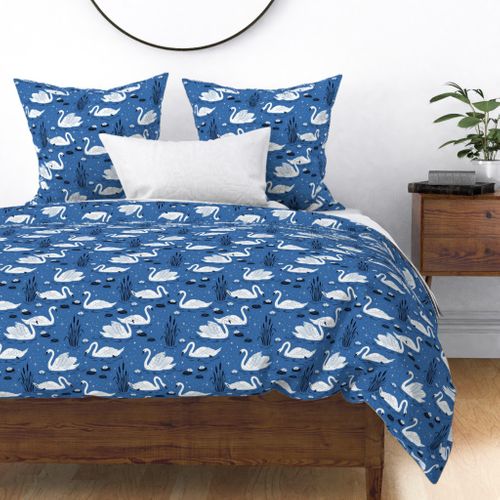 Summer Swan - blue - large scale