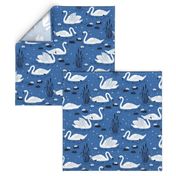 Summer Swan - blue - large scale