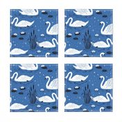 Summer Swan - blue - large scale