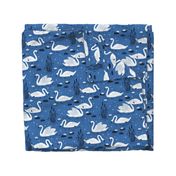 Summer Swan - blue - large scale