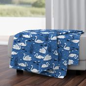 Summer Swan - blue - large scale