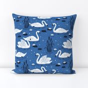 Summer Swan - blue - large scale