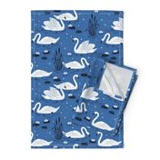 Summer Swan - blue - large scale