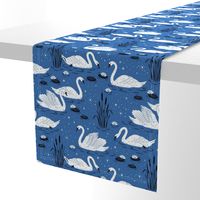 Summer Swan - blue - large scale