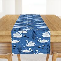 Summer Swan - blue - large scale